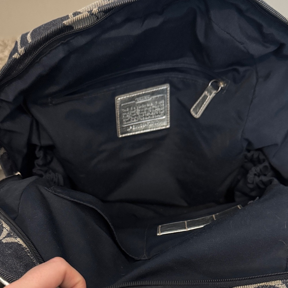 Coach Signature Denim Blue with Silver Logo Backpack - Picture 4 of 7